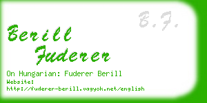 berill fuderer business card